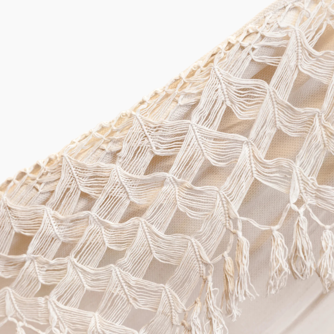 Kasumi – Japandi Style Cotton Hammock with Fringe, Boho Macrame Garden Swing