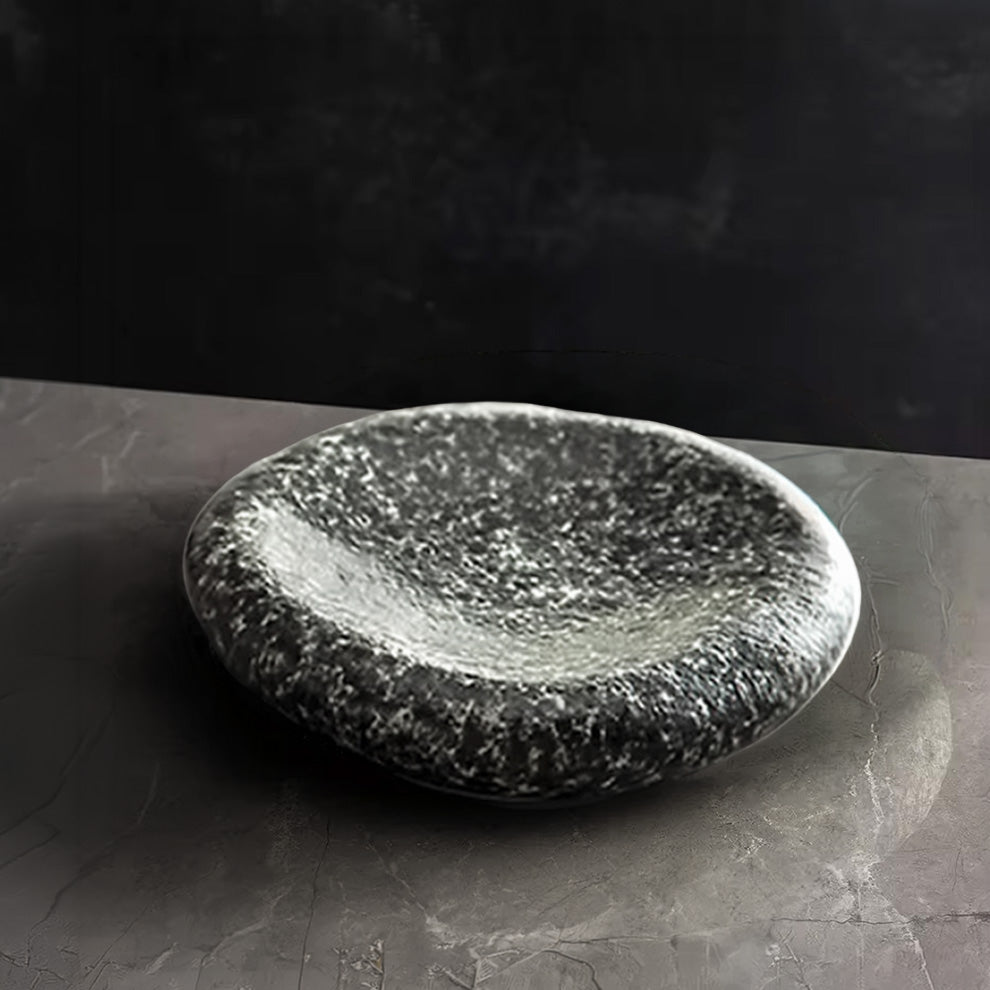 Tsuchi – Japanese Porcelain Dinner Plate, Modern Wabi-Sabi Design