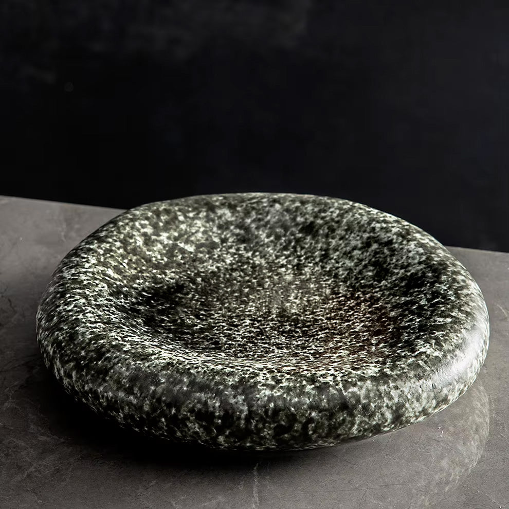 Tsuchi – Japanese Porcelain Dinner Plate, Modern Wabi-Sabi Design