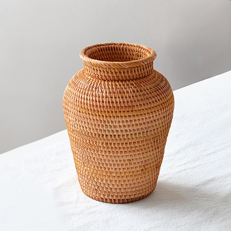 Kago – Japanese Flower Vase, Natural Handwoven Rattan Decor Basket