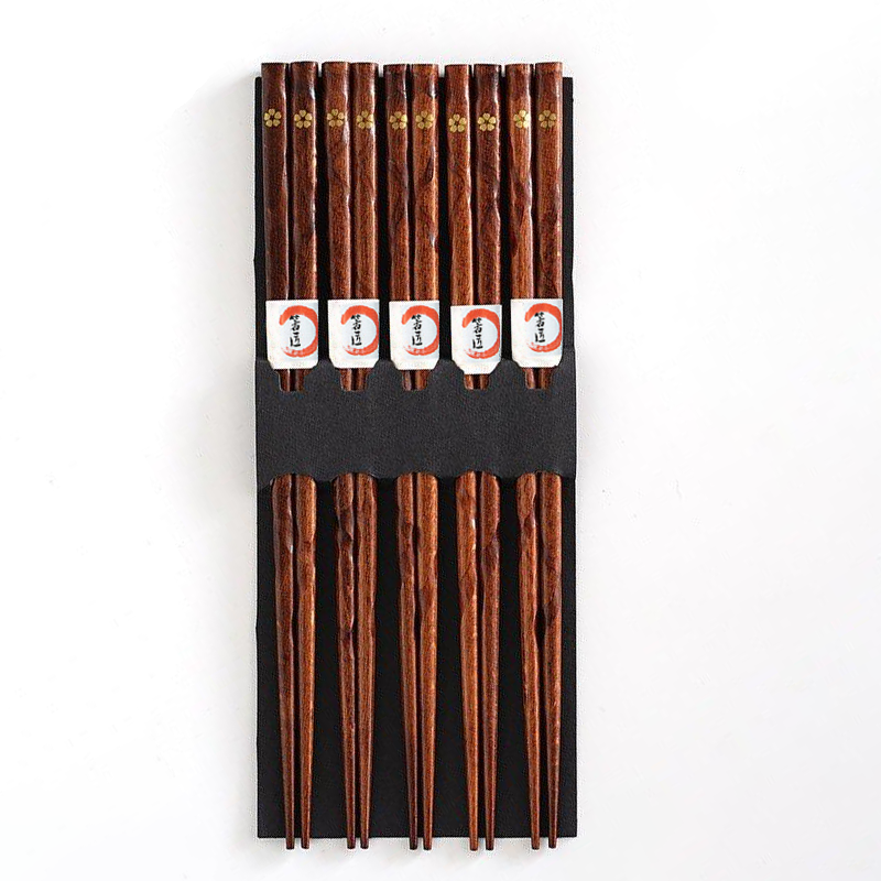 Hanami – Traditional Japanese Wooden Chopsticks, Golden Sakura Design