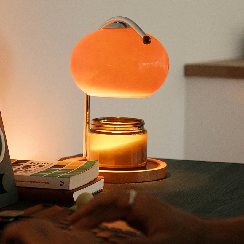 Yuhi – Japandi Style Candle Warmer, Vintage Glass Table Lamp with Dimmer