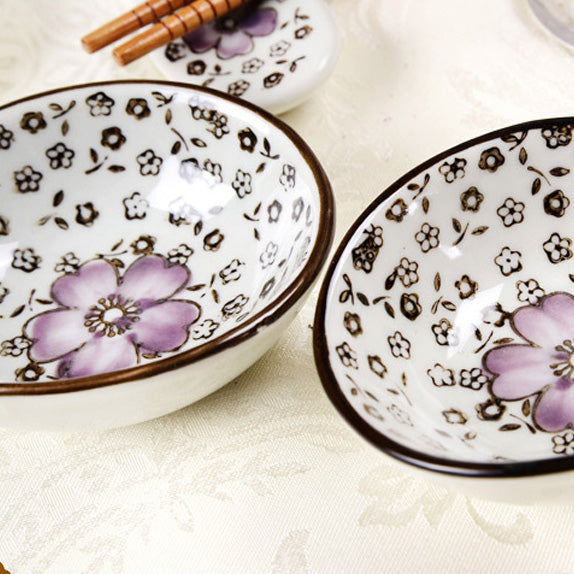 Haruka – Japanese Cherry Blossom Sushi Set, 12-Piece Hand-Painted Ceramic