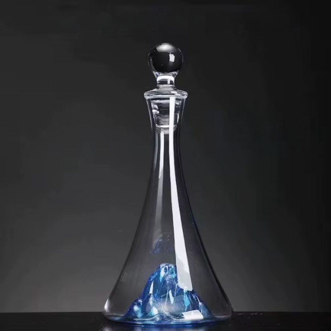 Aoki – Japanese Style Wine Decanter, Hand-Blown Blue Mountain Glass