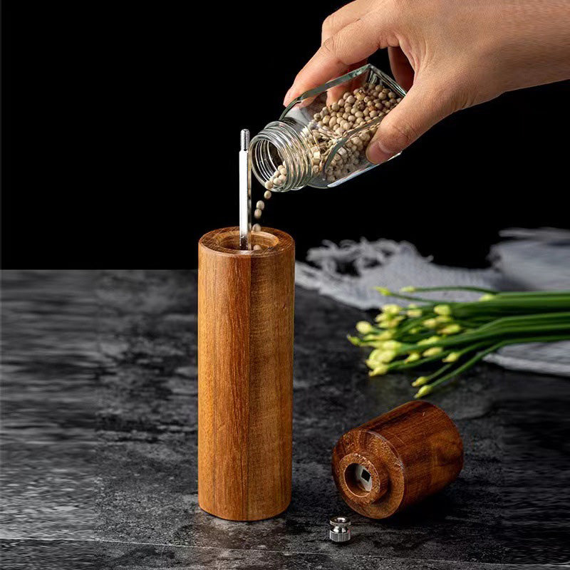 Mokume – Japanese Pepper and Salt Grinder Set, Acacia Wood Spice Mill