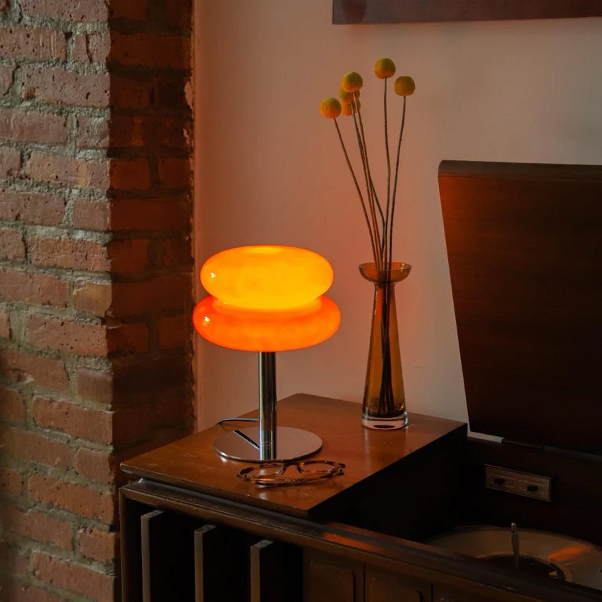 Mochi –  Japandi Style Table Lamp, Minimalist Cushion Glass Design