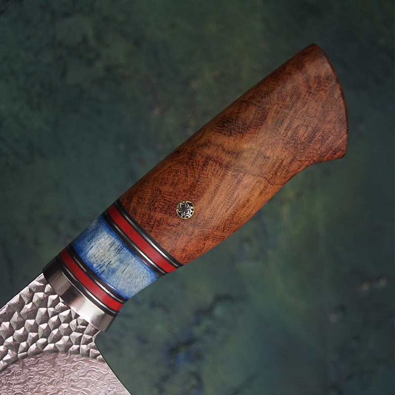 Kenzan – Japanese Damascus Cleaver Knife, Hand Forged VG10 Steel Chef Blade