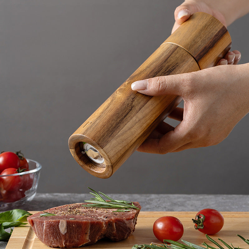 Mokume – Japanese Pepper and Salt Grinder Set, Acacia Wood Spice Mill