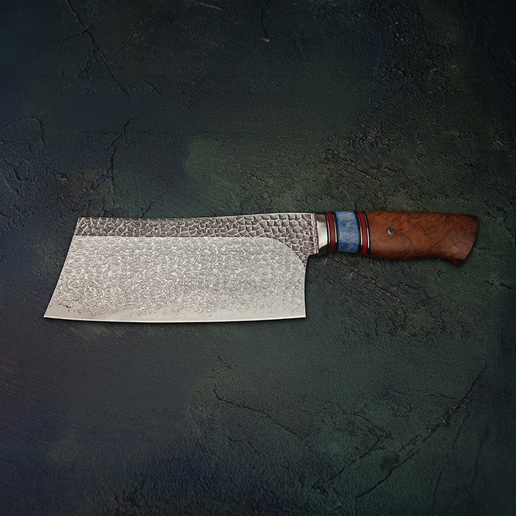 Kenzan – Japanese Damascus Cleaver Knife, Hand Forged VG10 Steel Chef Blade