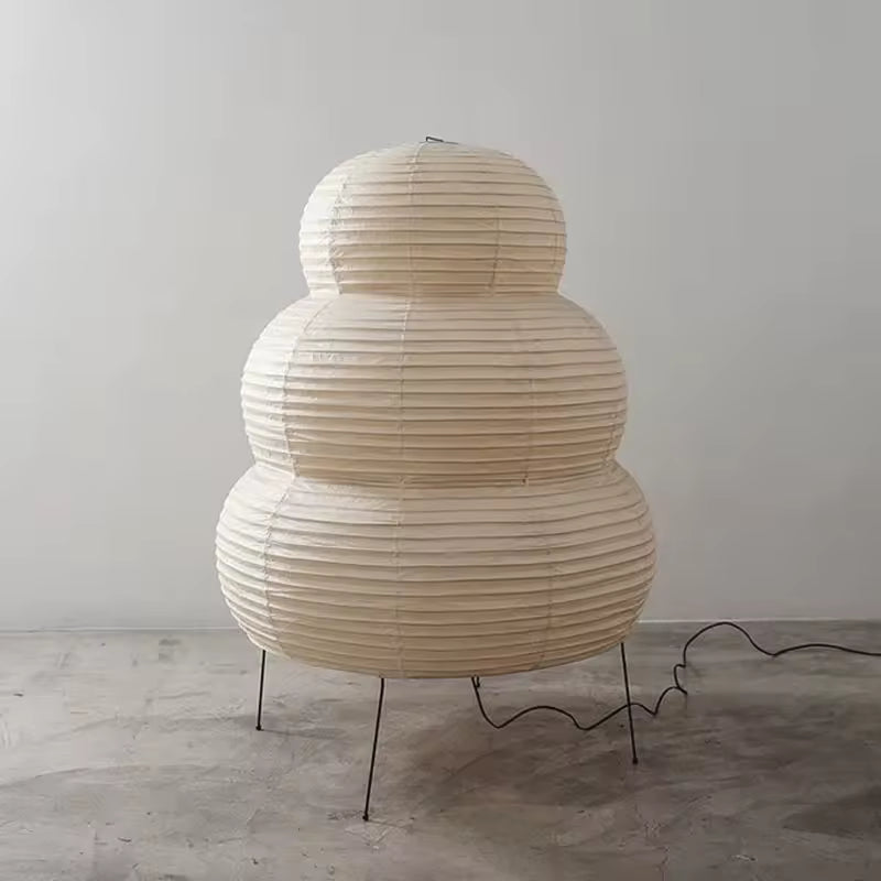Mangetsu – Japandi Style Floor Lamp, Wabi-Sabi Paper Lamp