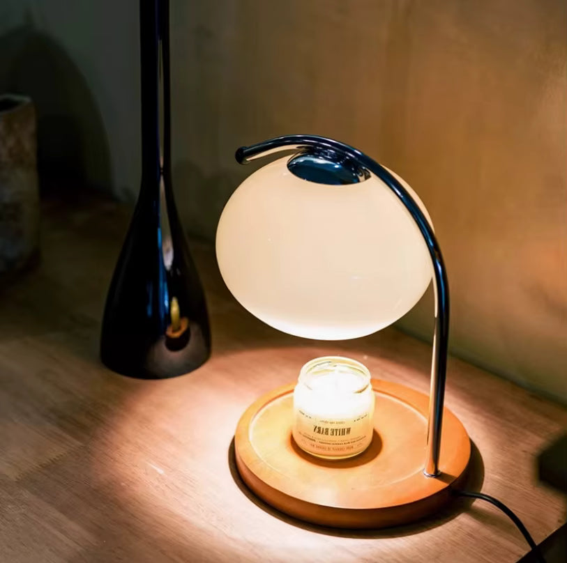 Yuhi – Japandi Style Candle Warmer, Vintage Glass Table Lamp with Dimmer