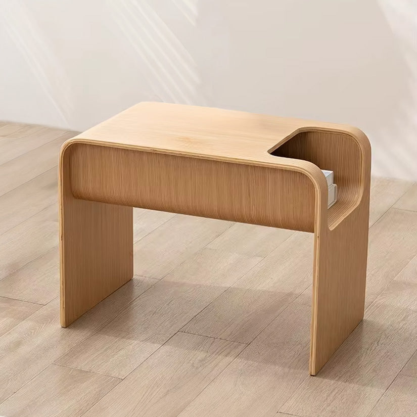Ame – Japanese Wooden Side Table, Japandi Style Curved Design