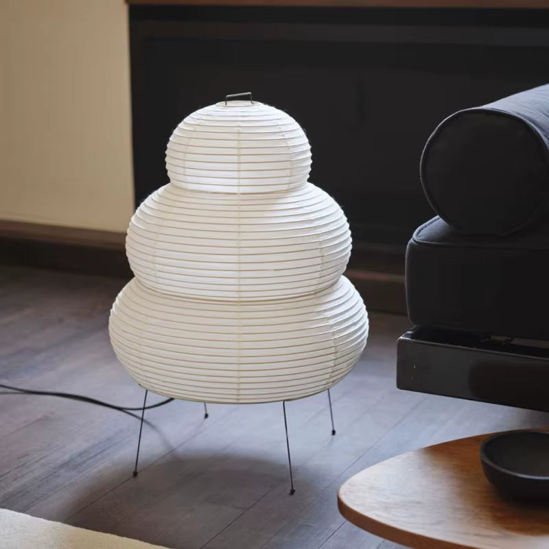 Mangetsu – Japandi Style Floor Lamp, Wabi-Sabi Paper Lamp
