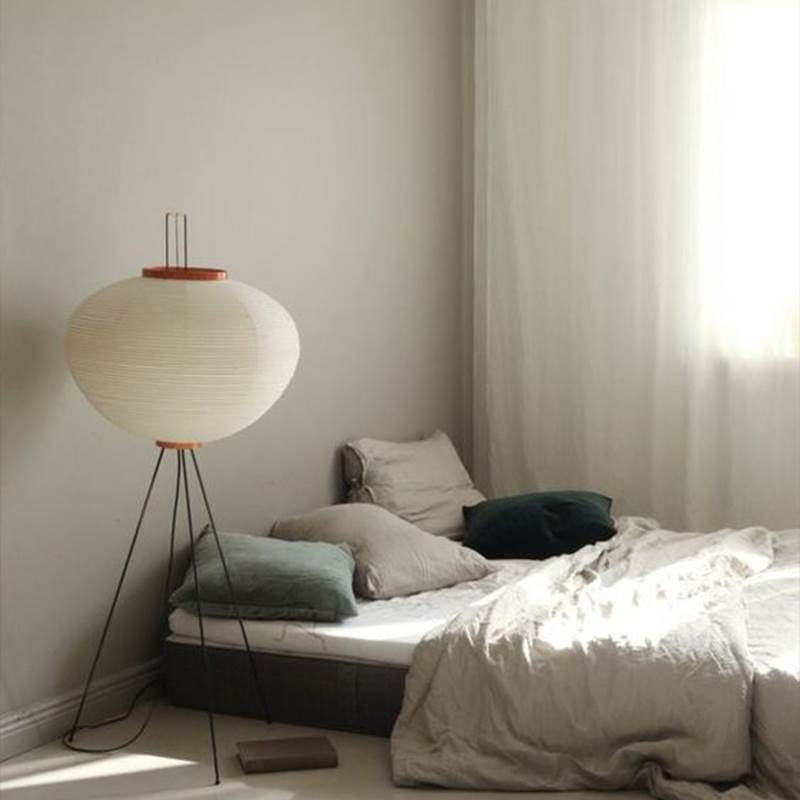 Kumo – Japandi Style Floor Lamp, Wabi-Sabi Paper Lamp with Tripod Stand