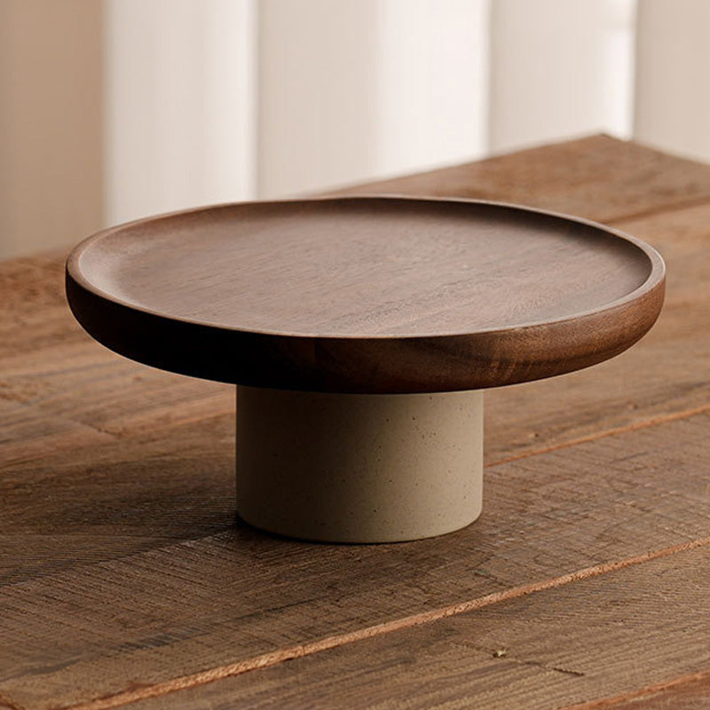 Komori – Japanese Acacia Wood Fruit Tray, Cake Stand with Serving Plate